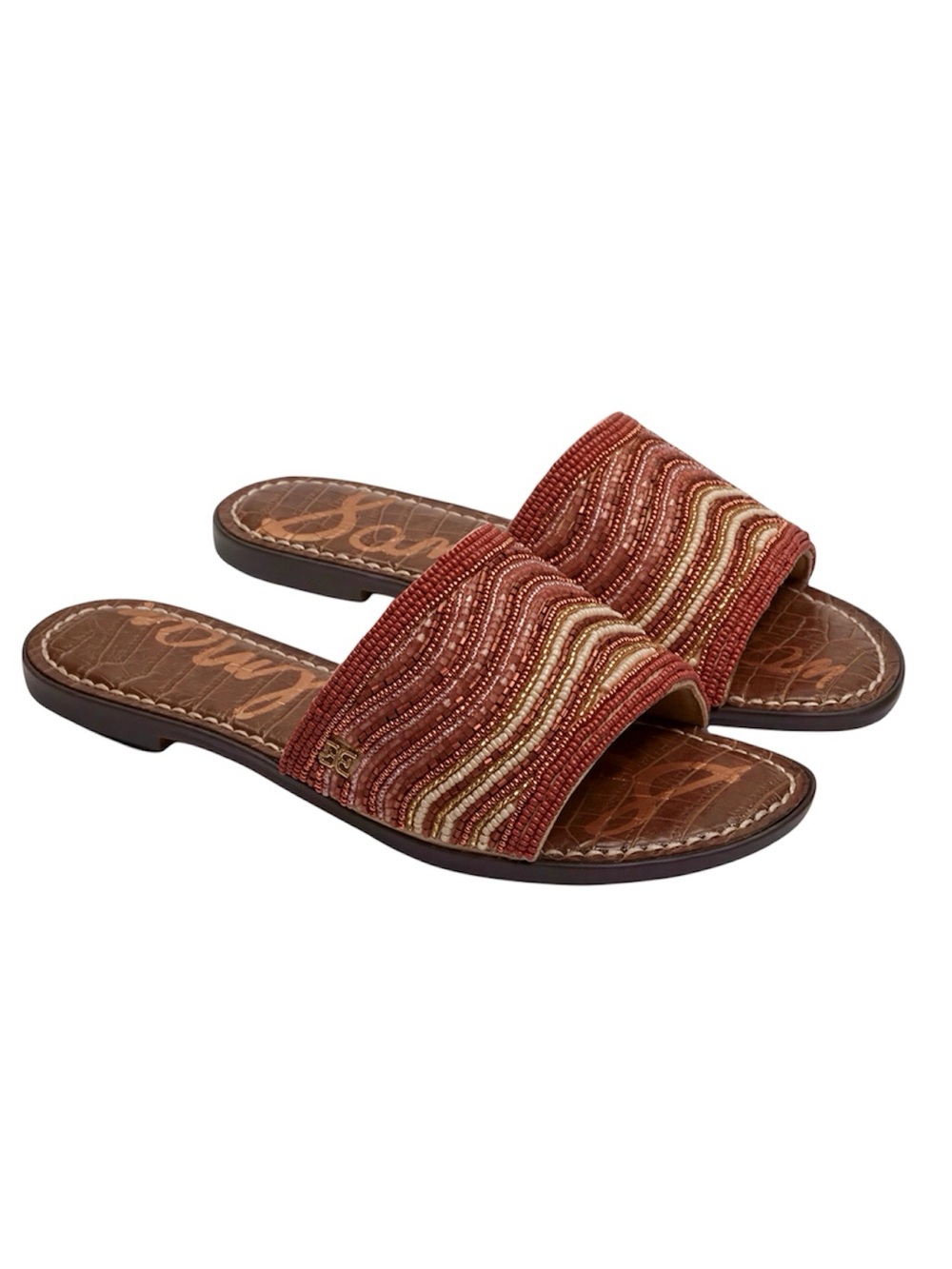 Sam Edelman Gallie Beaded Slide Sandal in Sunset Multi Size 7.5 New In Box